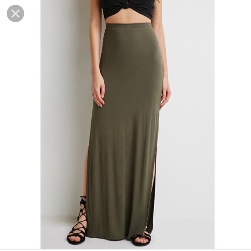 NWOT Burgundy Double Slit Skirt